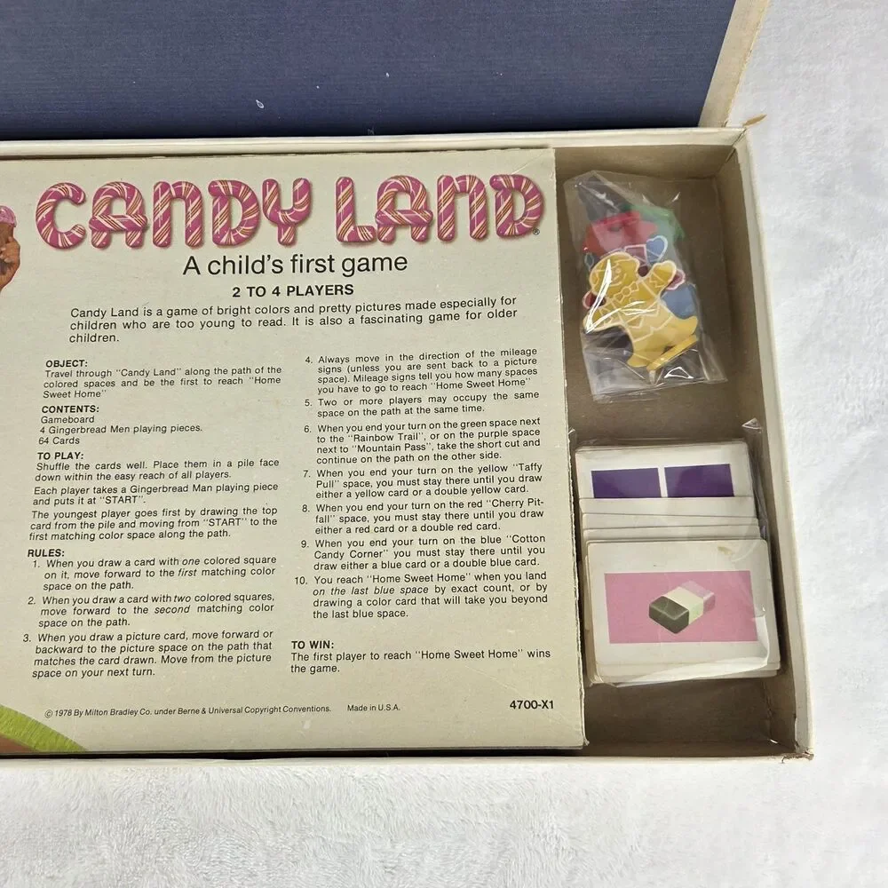 Vintage 1978 Candy Land Board Game Milton Bradley 4700 100% Complete
