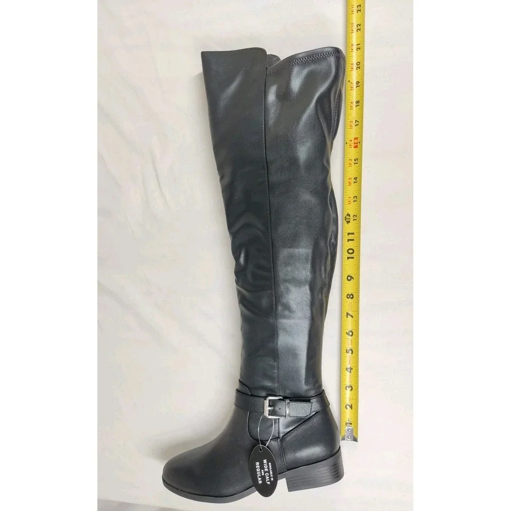 Style & Co. Womens Charlaa‎ Faux Leather Over-The-Knee Boots | Black Sm | 7M