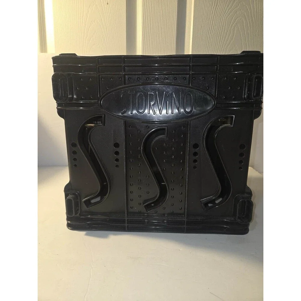 STORViNO Stackable Transportable 6 Bottle Wine Storage Crate Black Plastic