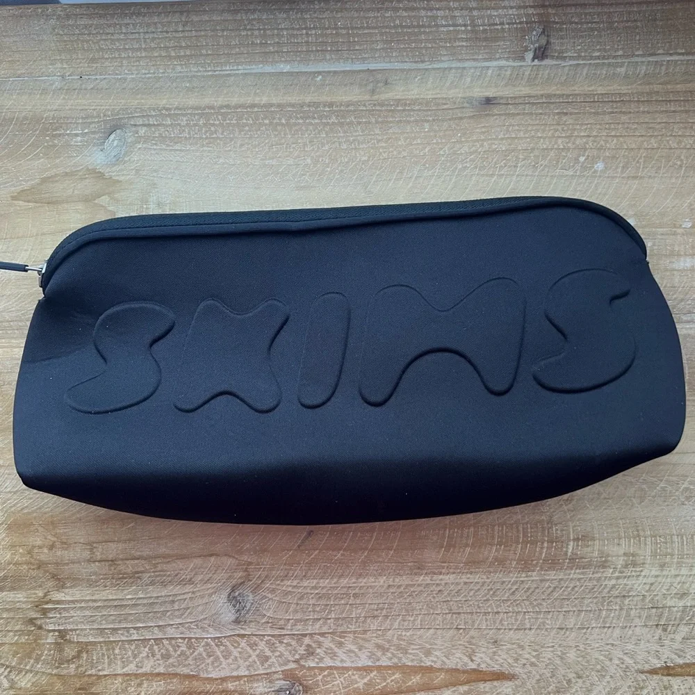 Skims Neoprene Embossed Pouch Clutch in Black New