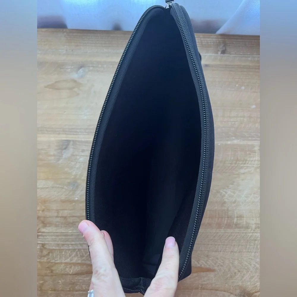 Skims Neoprene Embossed Pouch Clutch in Black New