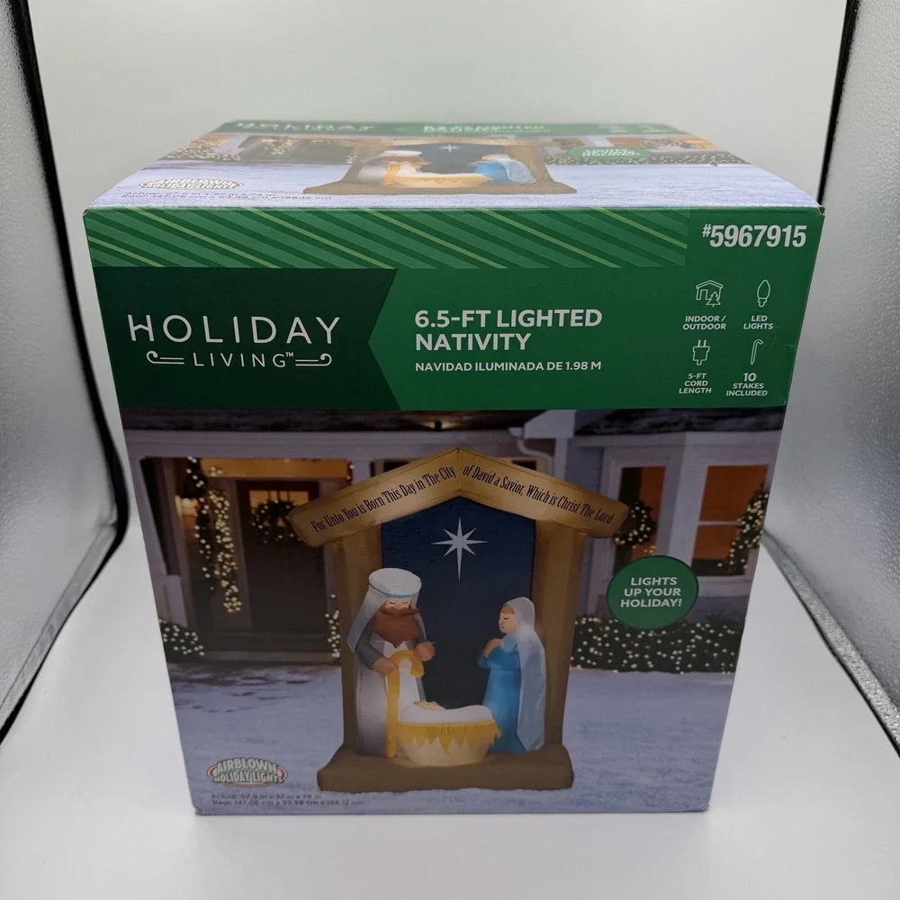 Holiday Living Christmas Nativity Scene Airblown Inflatable 6.5 Ft STORE DISPLAY