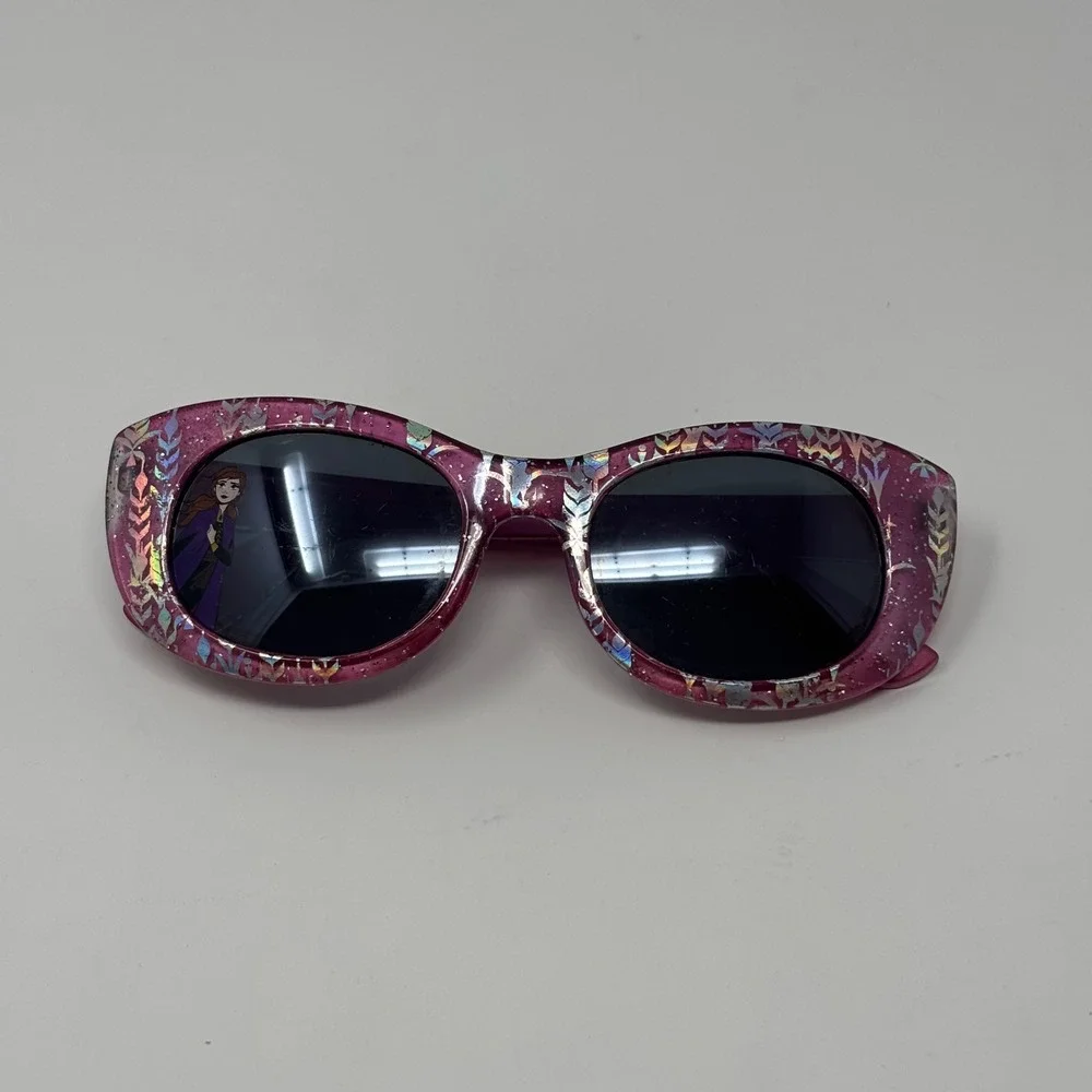 Disney Frozen Sunglasses Girls Pink Glitter Anna Elsa Snowflake Y2K‎ Kidcore