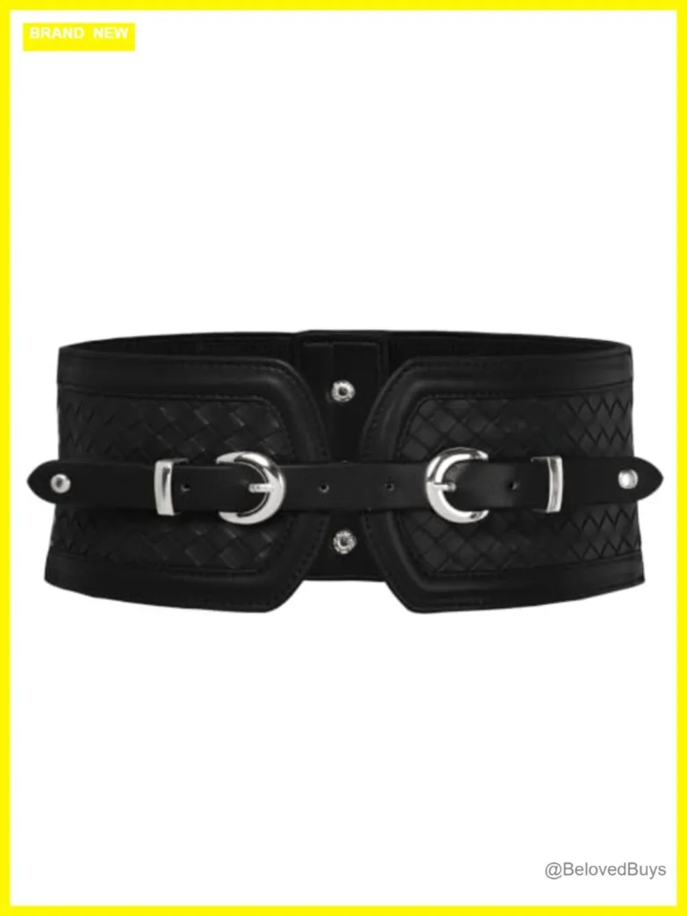 Women's Wide Corset Belt Elastic Stretchy Waspie Waist Belt Faux Leather