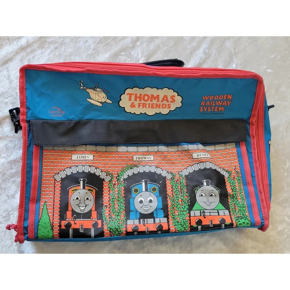 Vintage Thomas & Friends Wooden Railway Carry Case‎ Bag Learning Curve 2005 Blue