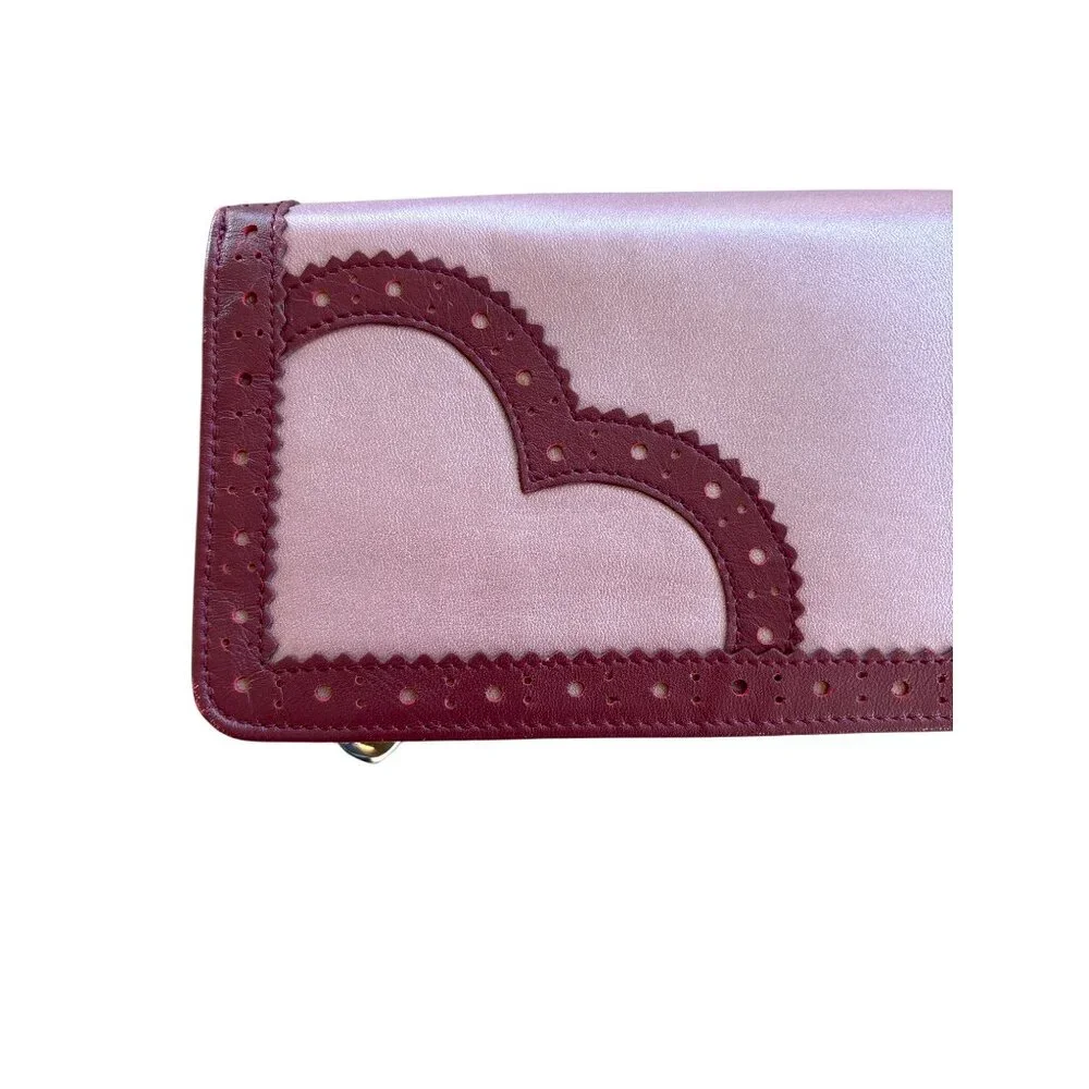Lovecat Paris Wristlet Wallet Burgundy Pink Coin‎ Purse Tassel 10