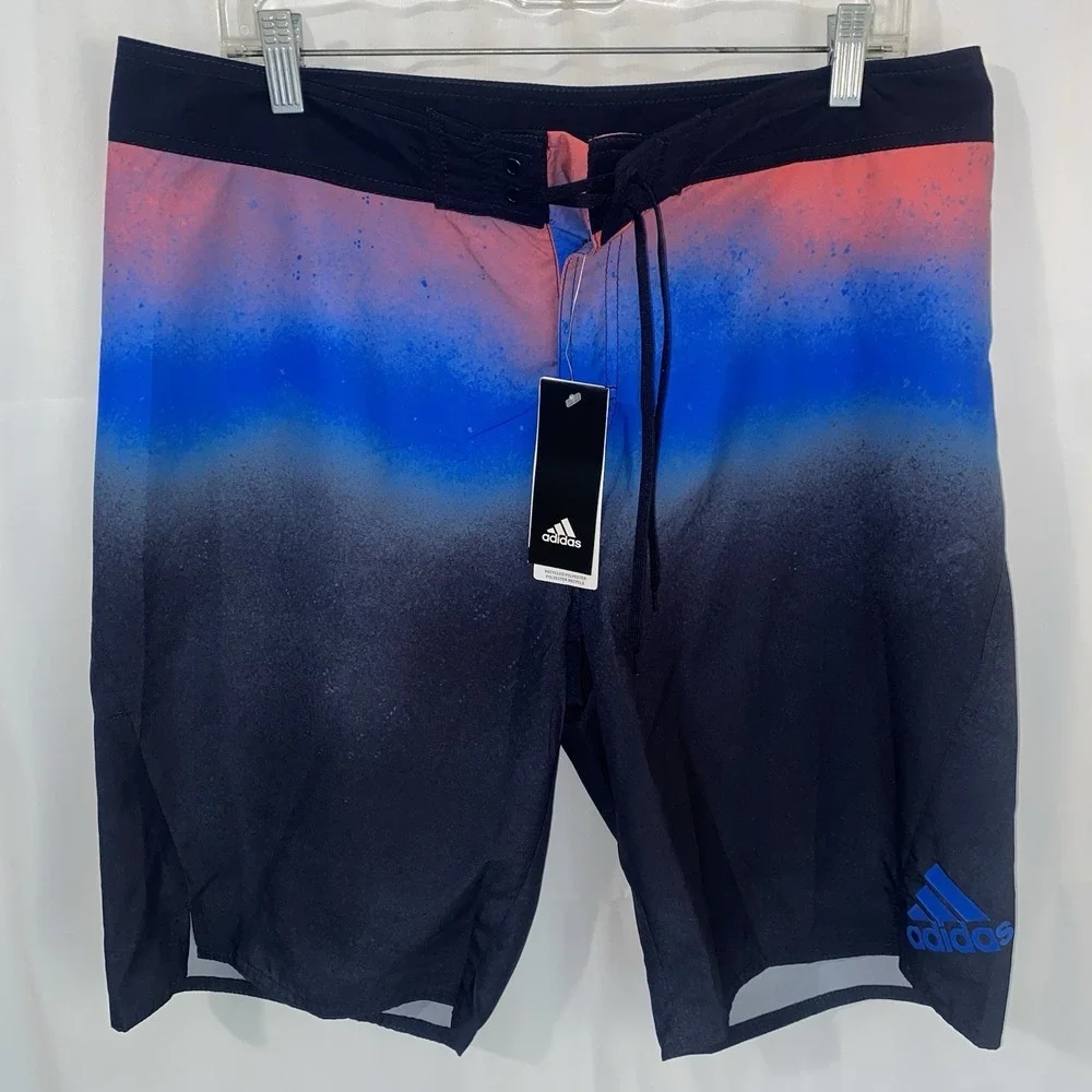 NWT Adidas Board‎ Shorts Swim Trunks Mens 36 Blue Legend Ink Fading Tech FJ3911
