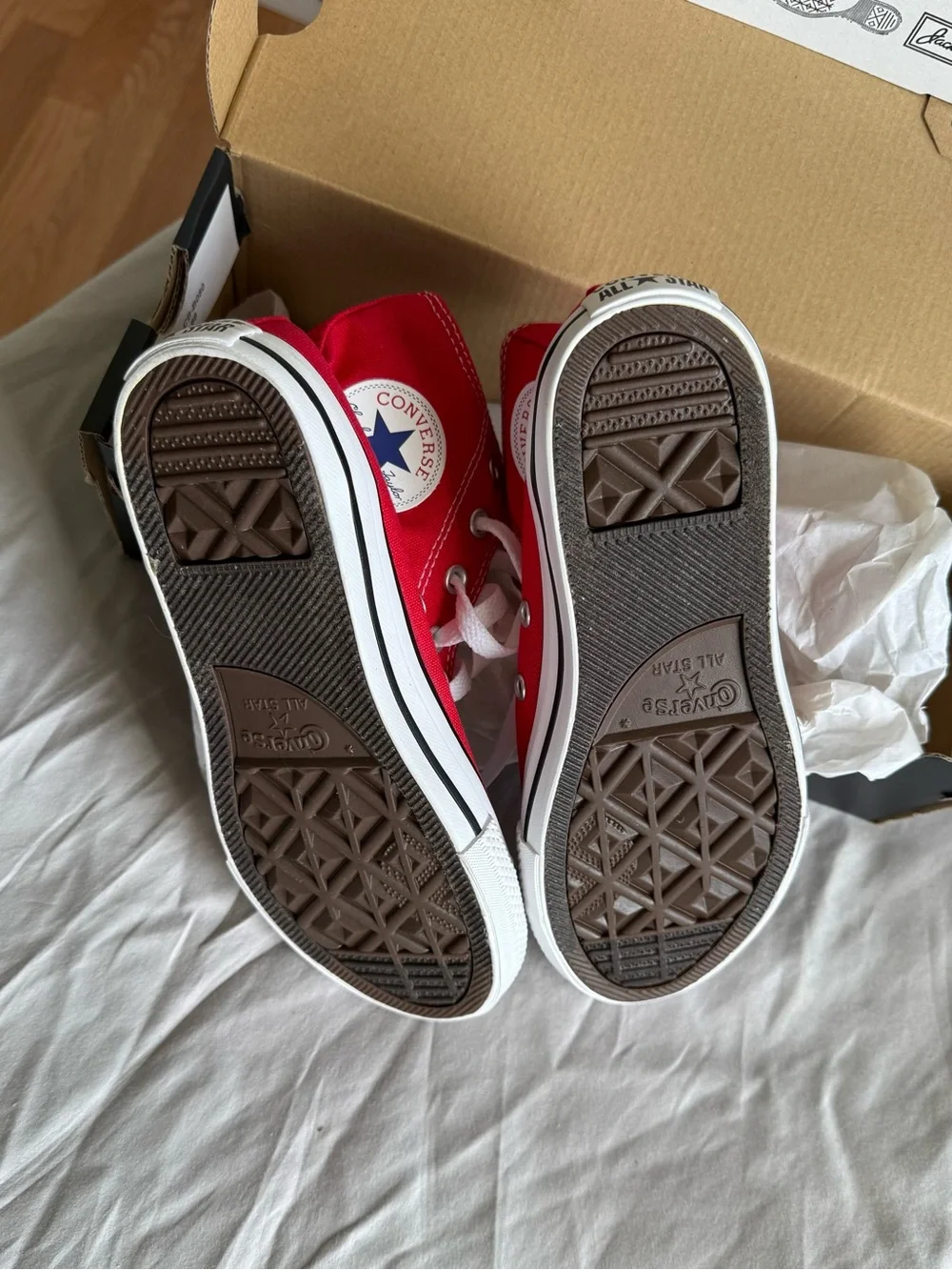 Converse Kids Red High-Top Canvas Sneakers with White Laces
