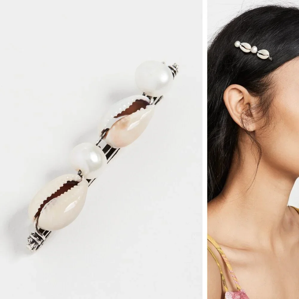 DANNIJO Candra Cowrie Shells Pearls Hair Clip