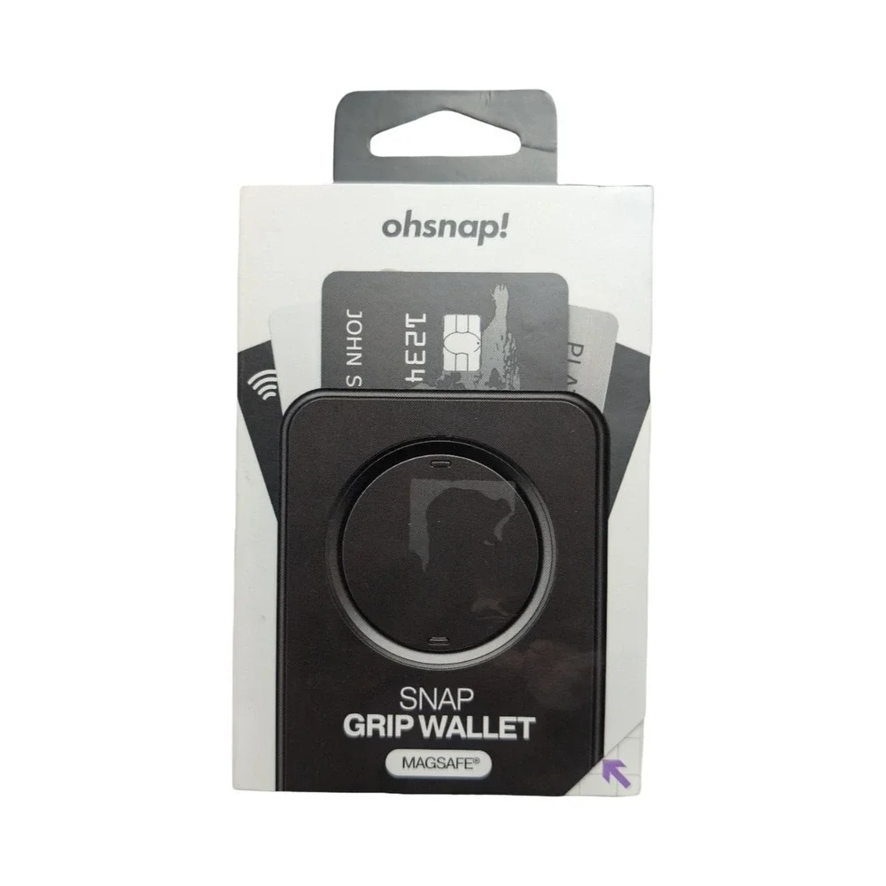 Gg3-U OhSnap Snap Magnetic MagSafe Phone Grip RFID Card Wallet - Black‎ ⬇️