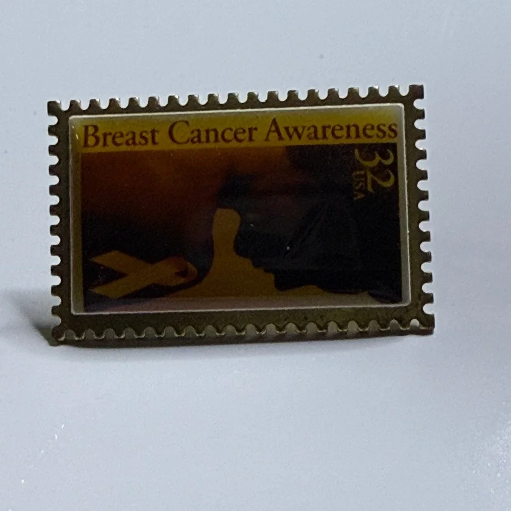 Breast Cancer Awareness Pin Stamp Design 32 Cent USPS‎ Lapel Brooch