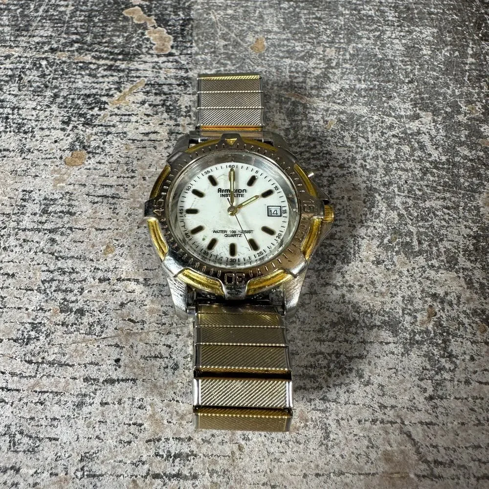Armitron Instalite Men Two Tone Expansion Quartz 20/2957-9‎ Japan MOVT