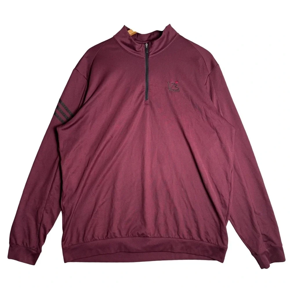 Adidas‎ Golf Climalite Mens XL Burgundy Quarter Zip Pullover VB National Maroon