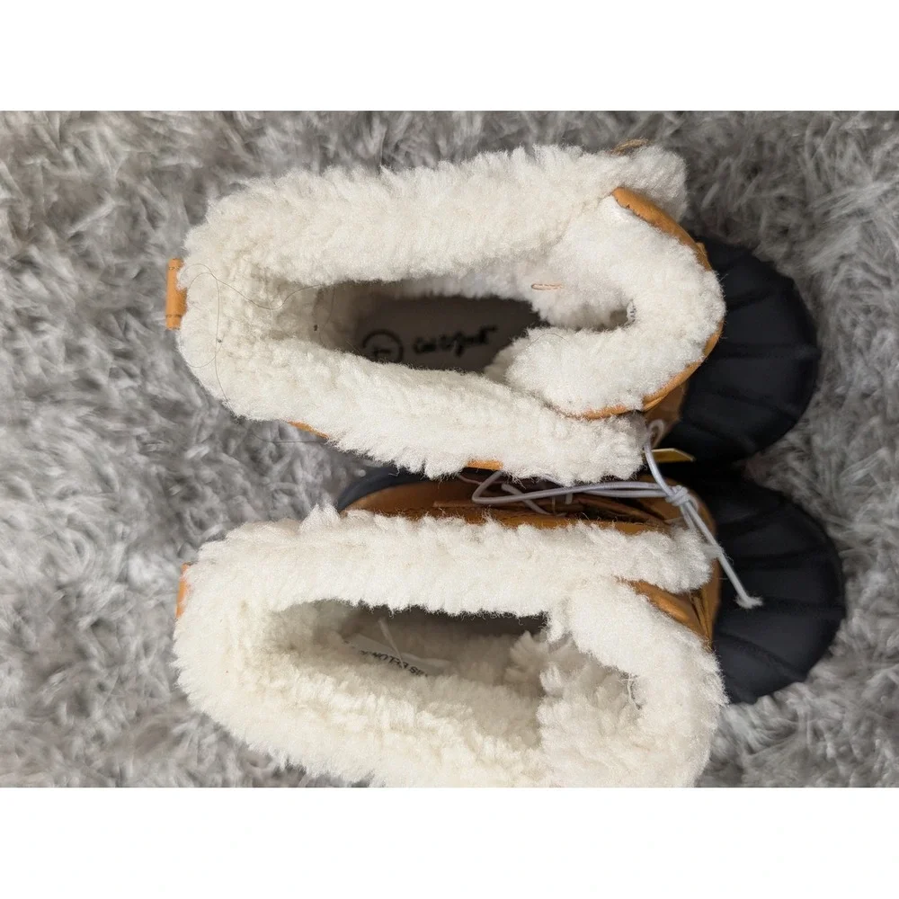 Cat & Jack Toddler Denver‎ Winter Boots Cognac Brown Black Size 7 NEW