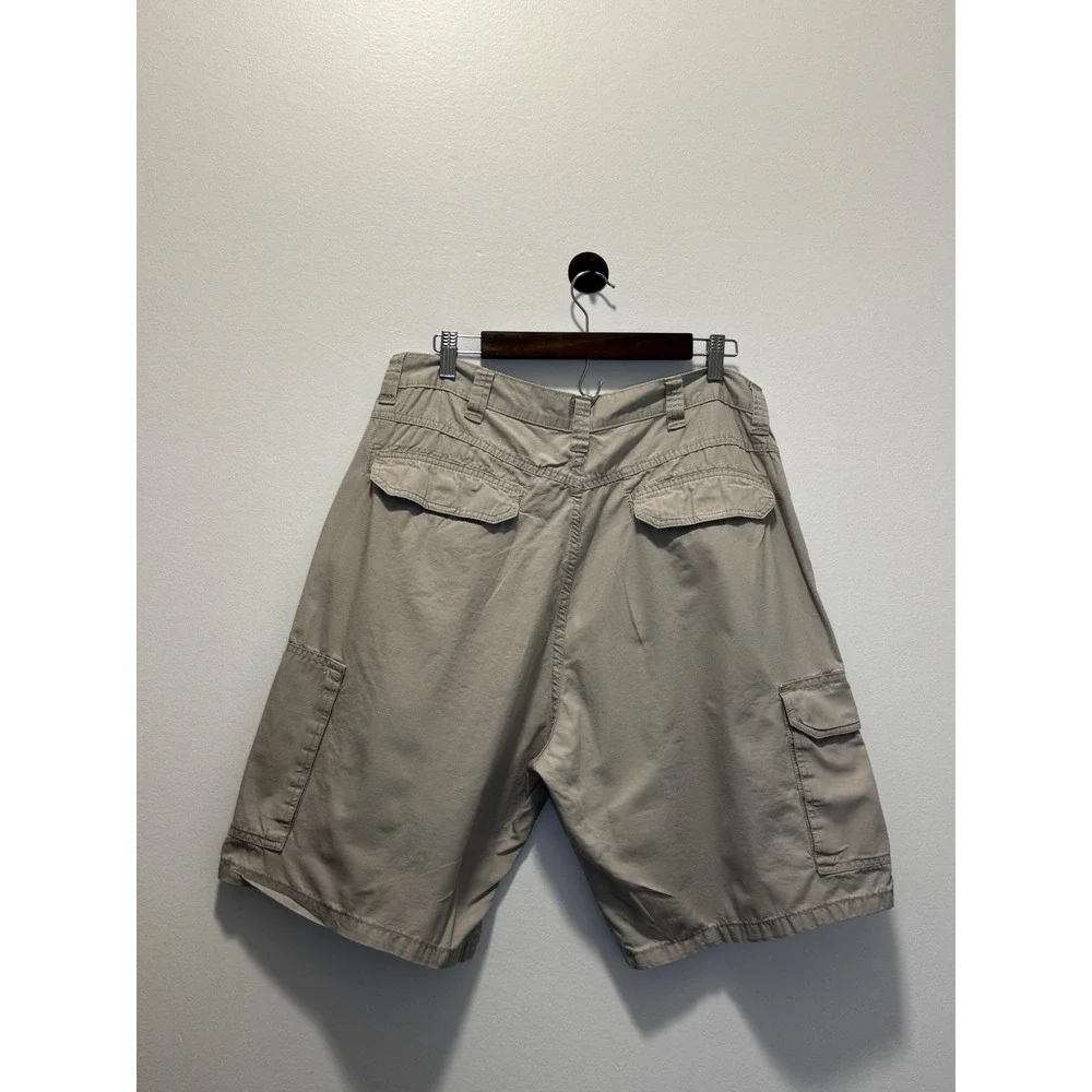 Wrangler Authentic Issue Mens Khaki Tan Ripstop Cargo Shorts Cotton Size‎ 34