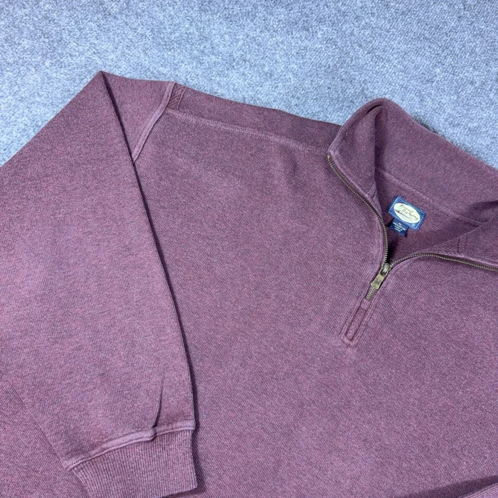 Tommy Bahama Mens XL Quarter Zip Pullover Sweatshirt Burgundy Cotton Knit