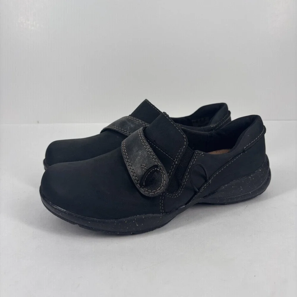 Clarks Roseville Dot Loafers Women's‎ US 5.5 Black Leather Comfort Slip-On Shoes