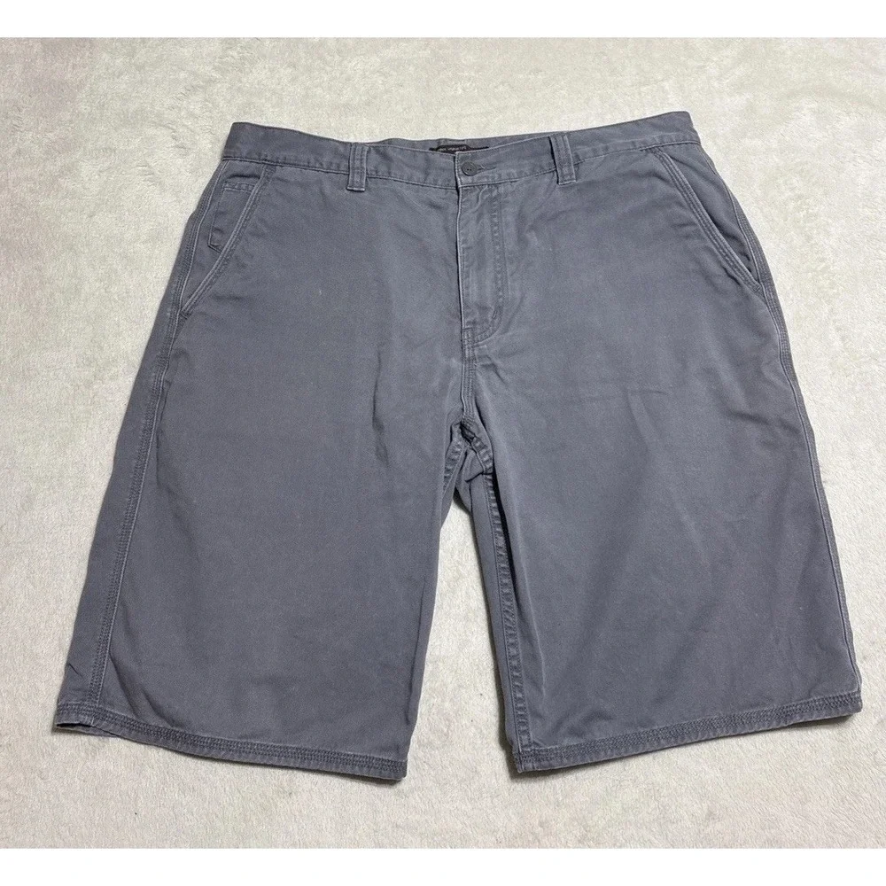 John Varvatos USA Chino Shorts Men's 36 Gray Flat Front