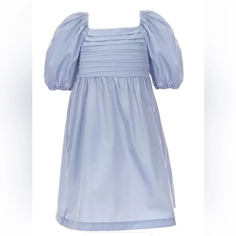 Copper Key Sz S Blue Girl’s Margo Dress Square neck Puff short‎ sleeves Sz S