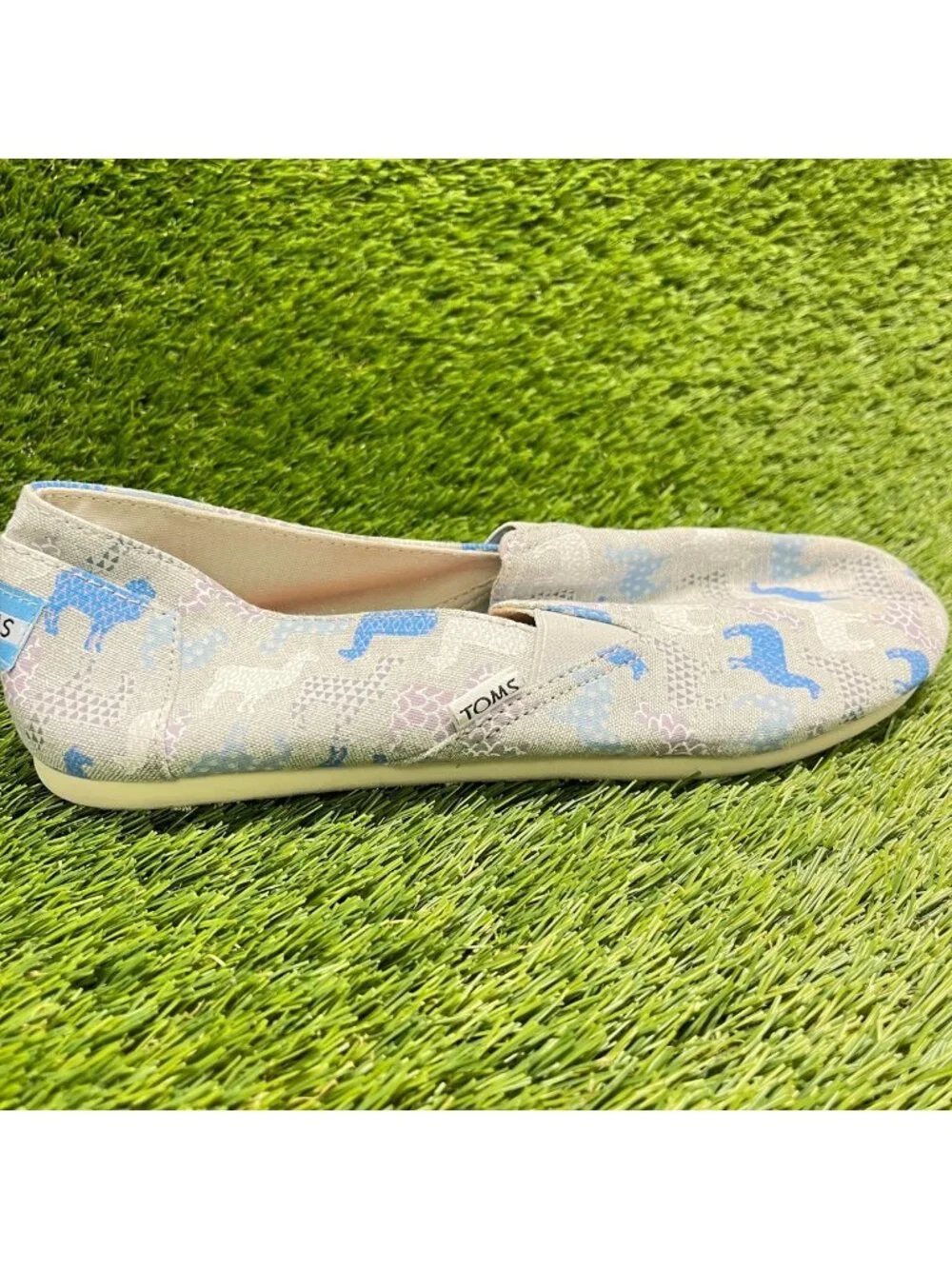 Toms Redondo Slip-On Womens Size 10 Gray Blue Casual Classic Walking Flats Shoes