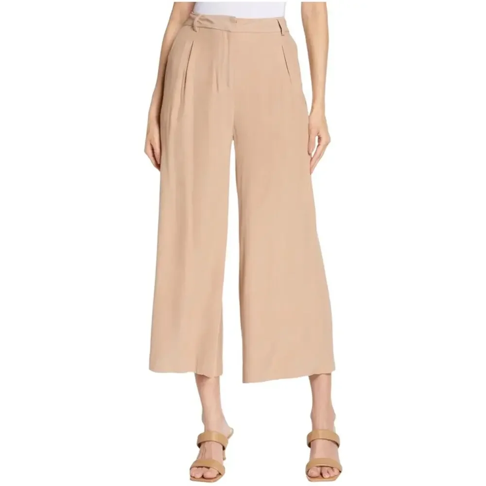L'AGENCE Chrisley High Waist Wide Leg Pants in Cappuccino 12 NWT