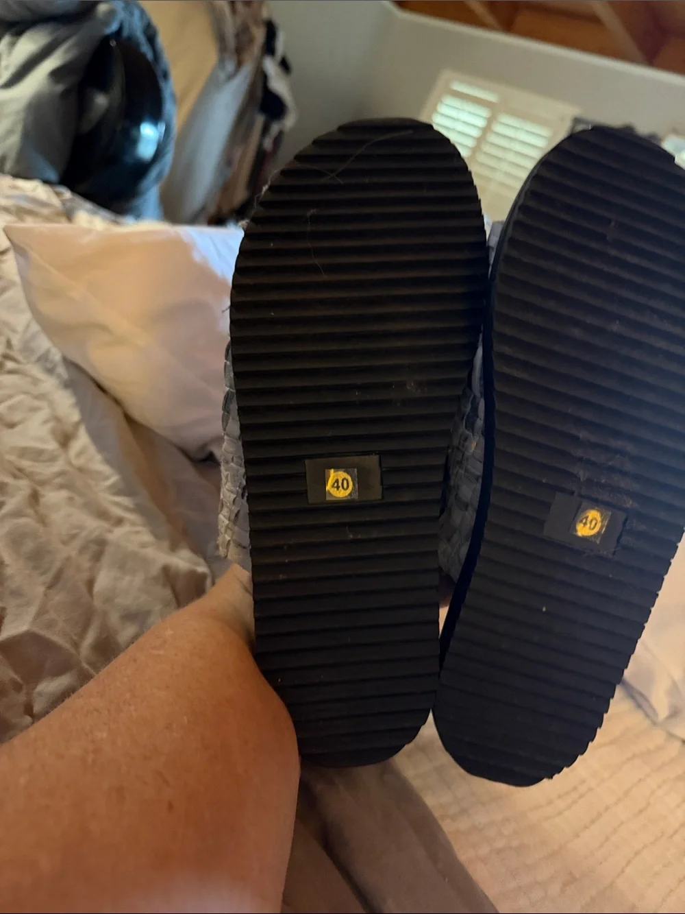 Free People gray Footbed Woven gray Slide