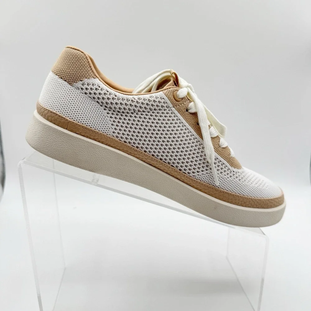 Vionic Galia Women's Knit Sneakers 7.5 Tan Comfort Casual Travel Walking Shoes