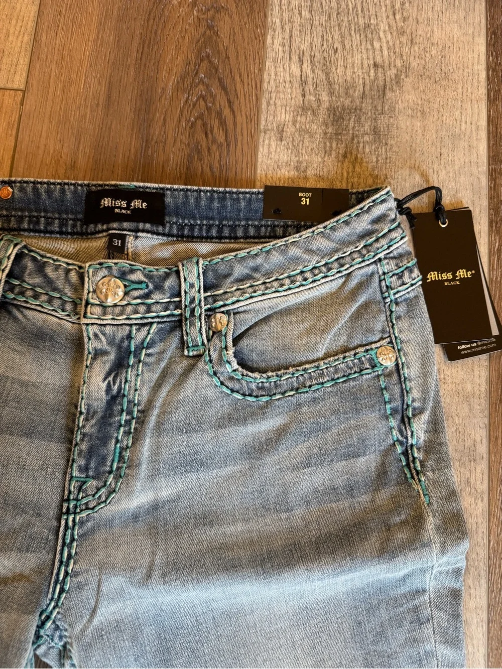 Miss Me Piston Stitched Bootcut Jeans