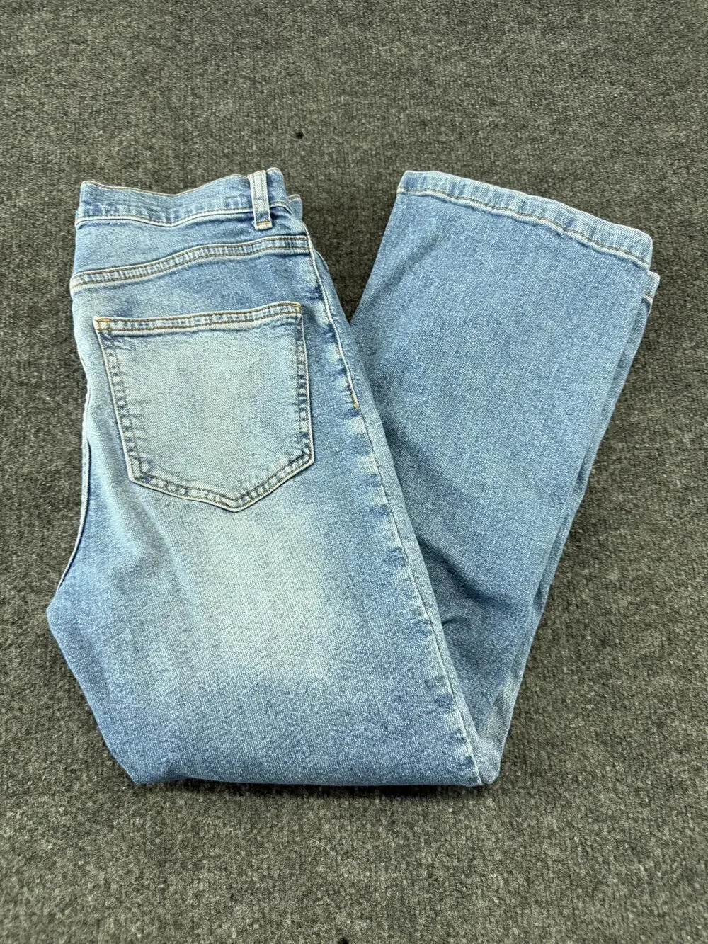 Forever 21 Jeans Womens 27 Light Blue High Rise Straight Denim Button Fly