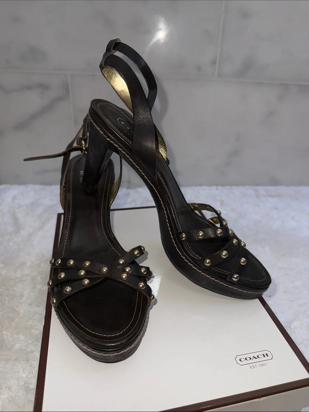 Coach black leather
