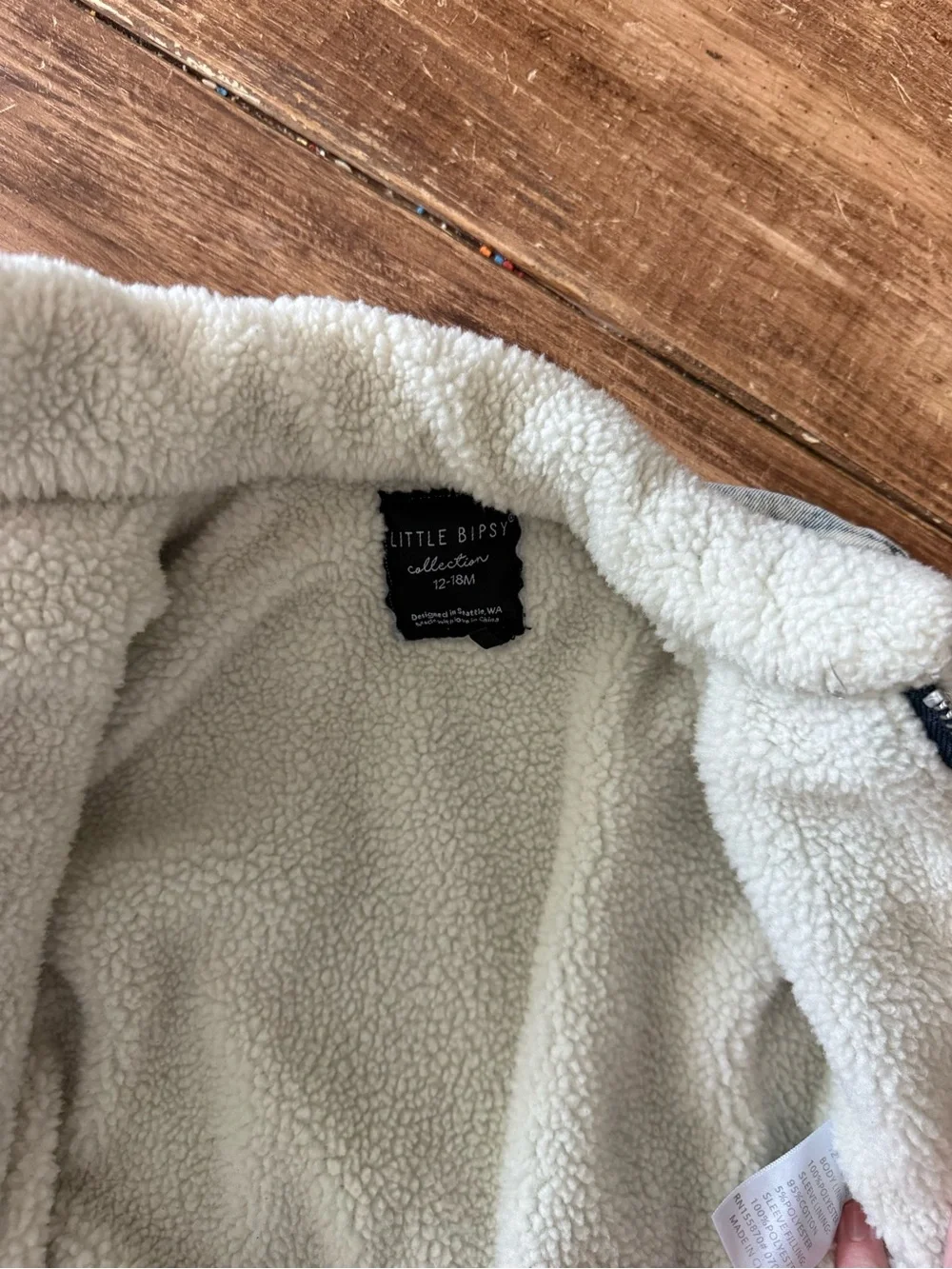 Little Bipsy Light Blue Sherpa-Lined Denim Jacket