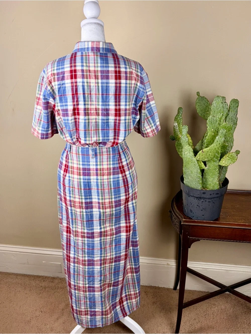 VTG Pendleton 100% Cotton 1992 Release Plaid Button Front Skirt Set Size M / 10