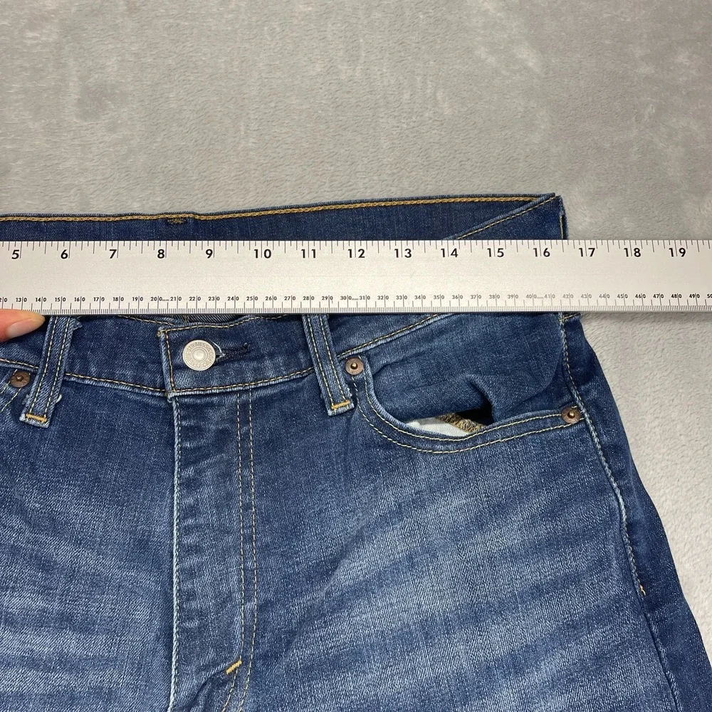 Levi's Jeans Mens 33x30 Blue Denim Whiskered Faded Low Rise 527 Slim Bootcut Leg