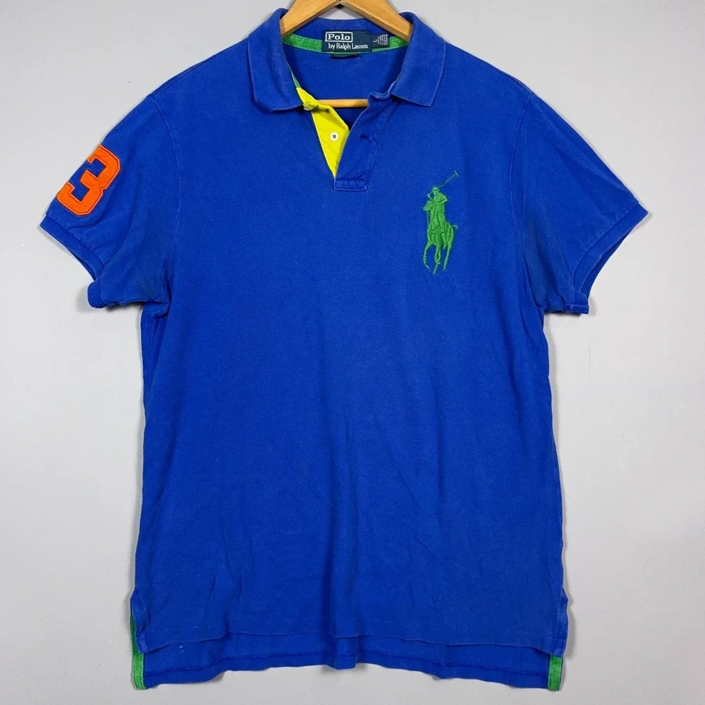 Polo Ralph Lauren Big Pony Polo Shirt Kids Size Large Blue Preppy
