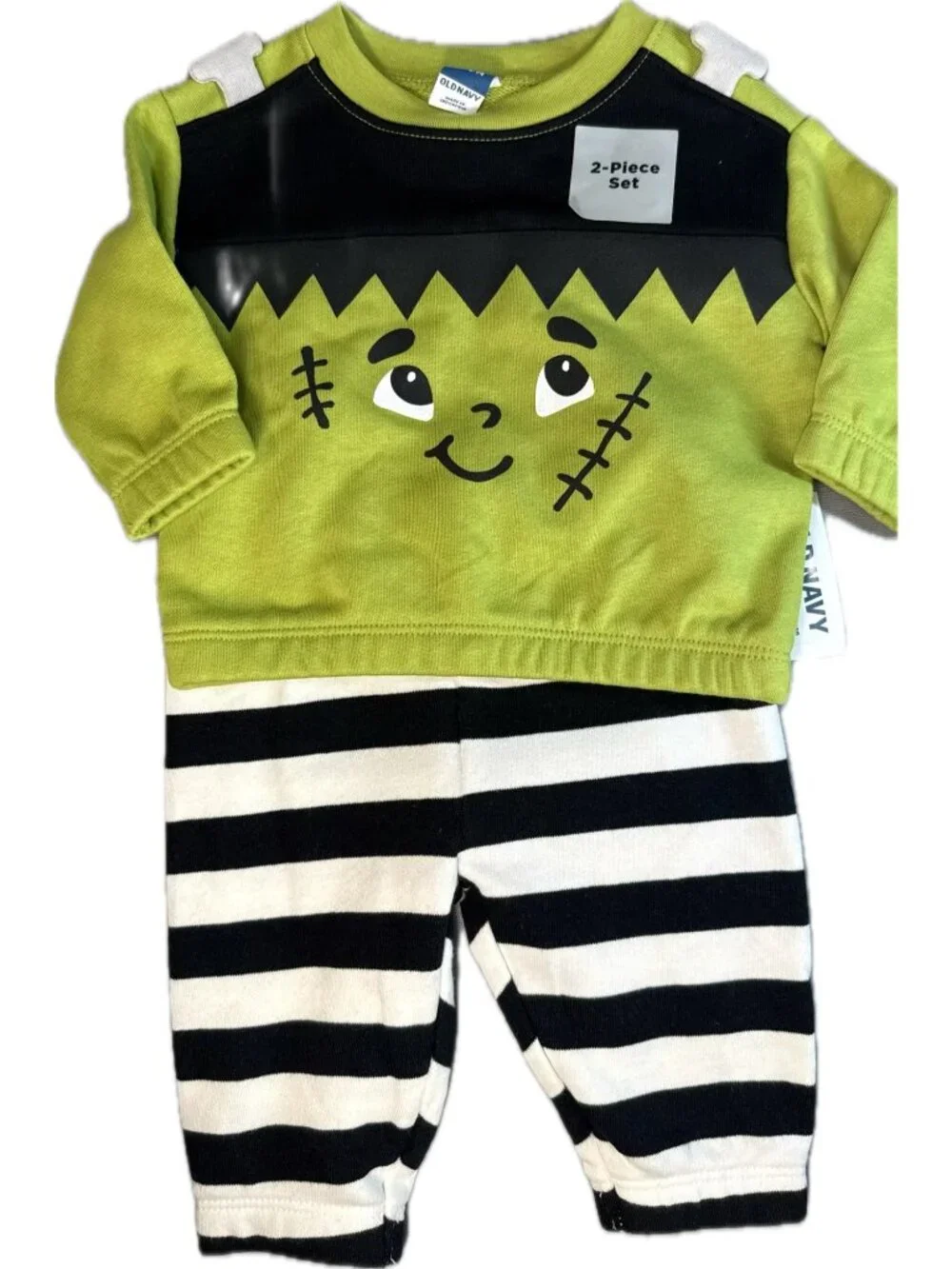 Old Navy 0-3m NWT Frankenstein 2pc set shirt sweatsuit joggers Halloween monster