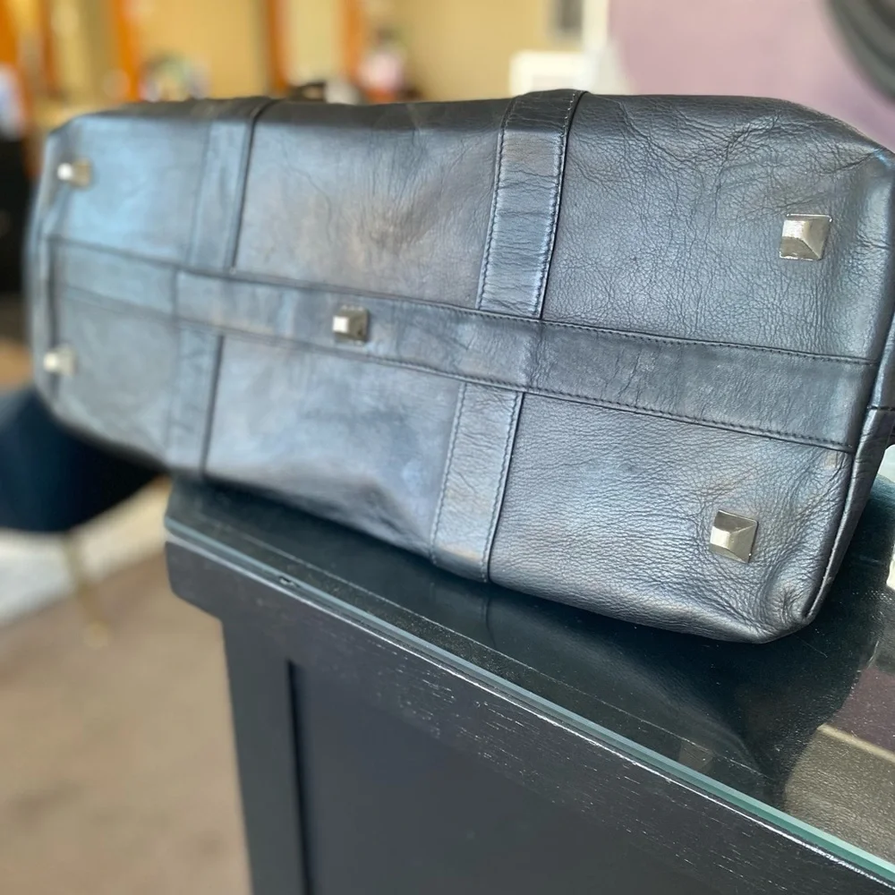 Black Leather Duffel Bag