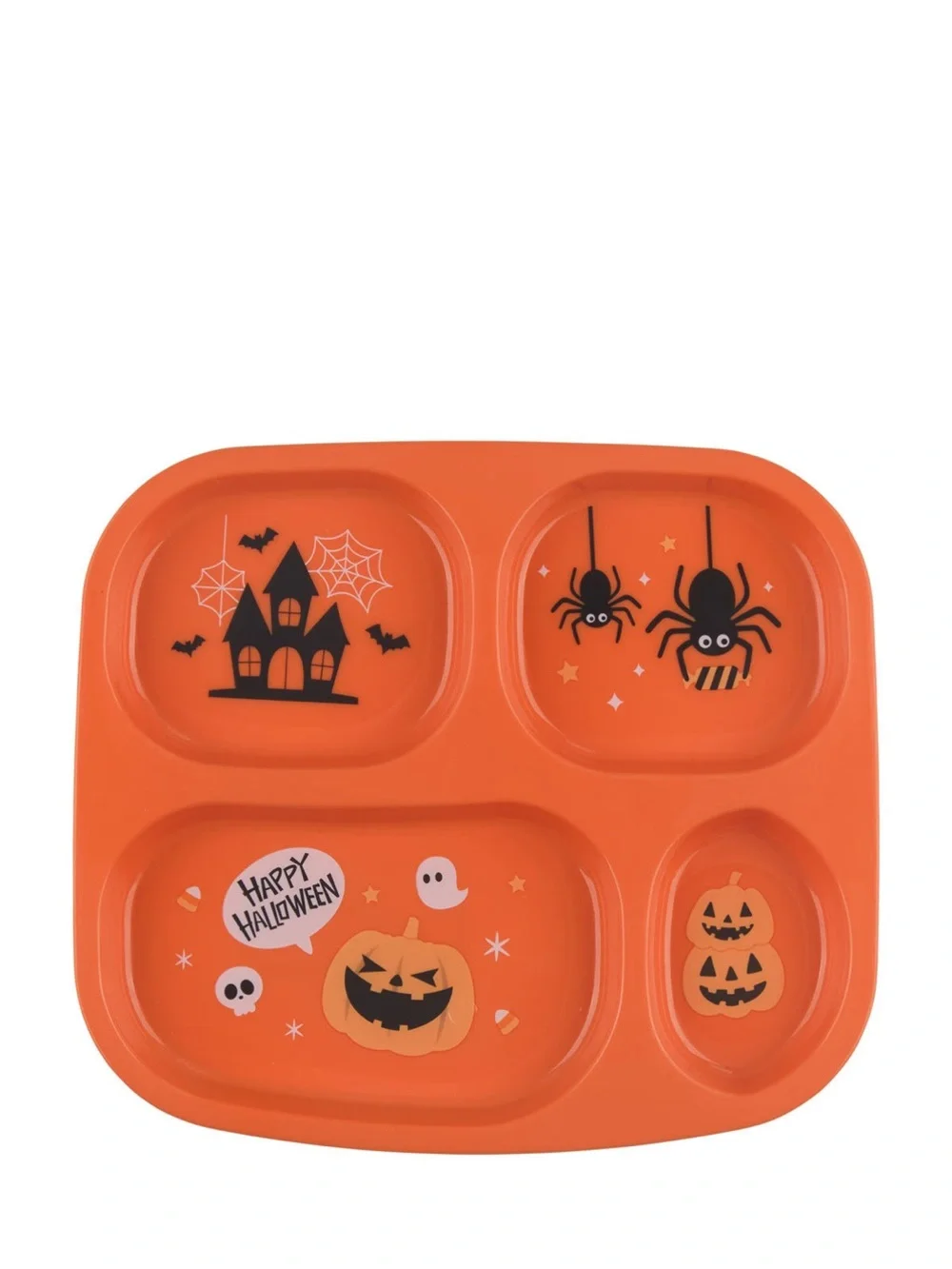 Halloween Party Kids Tableware Set - Orange Festive Plates & Cup.