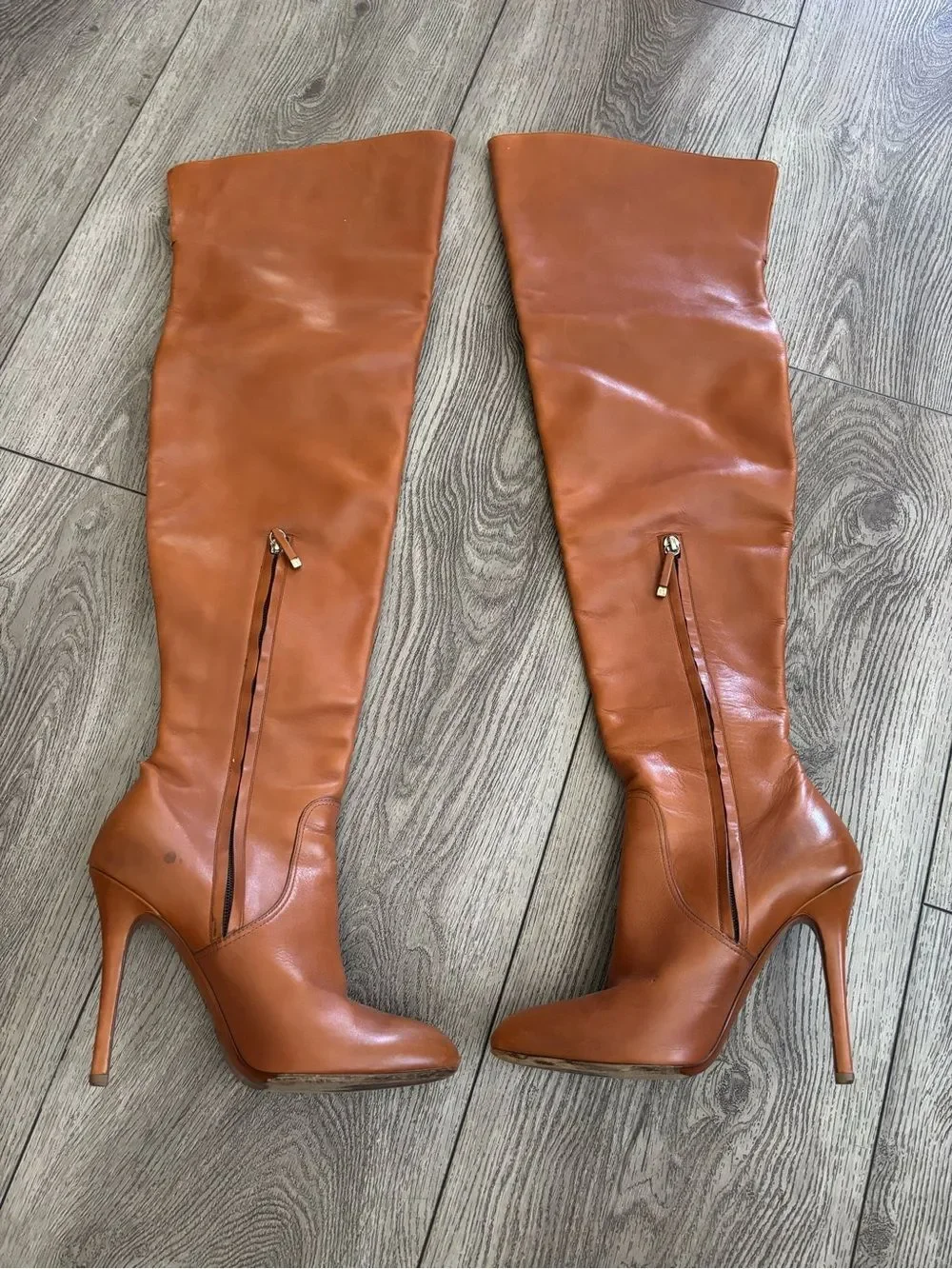 Ralph Lauren vintage Women's Over-the-Knee High Heel Boots - Tan