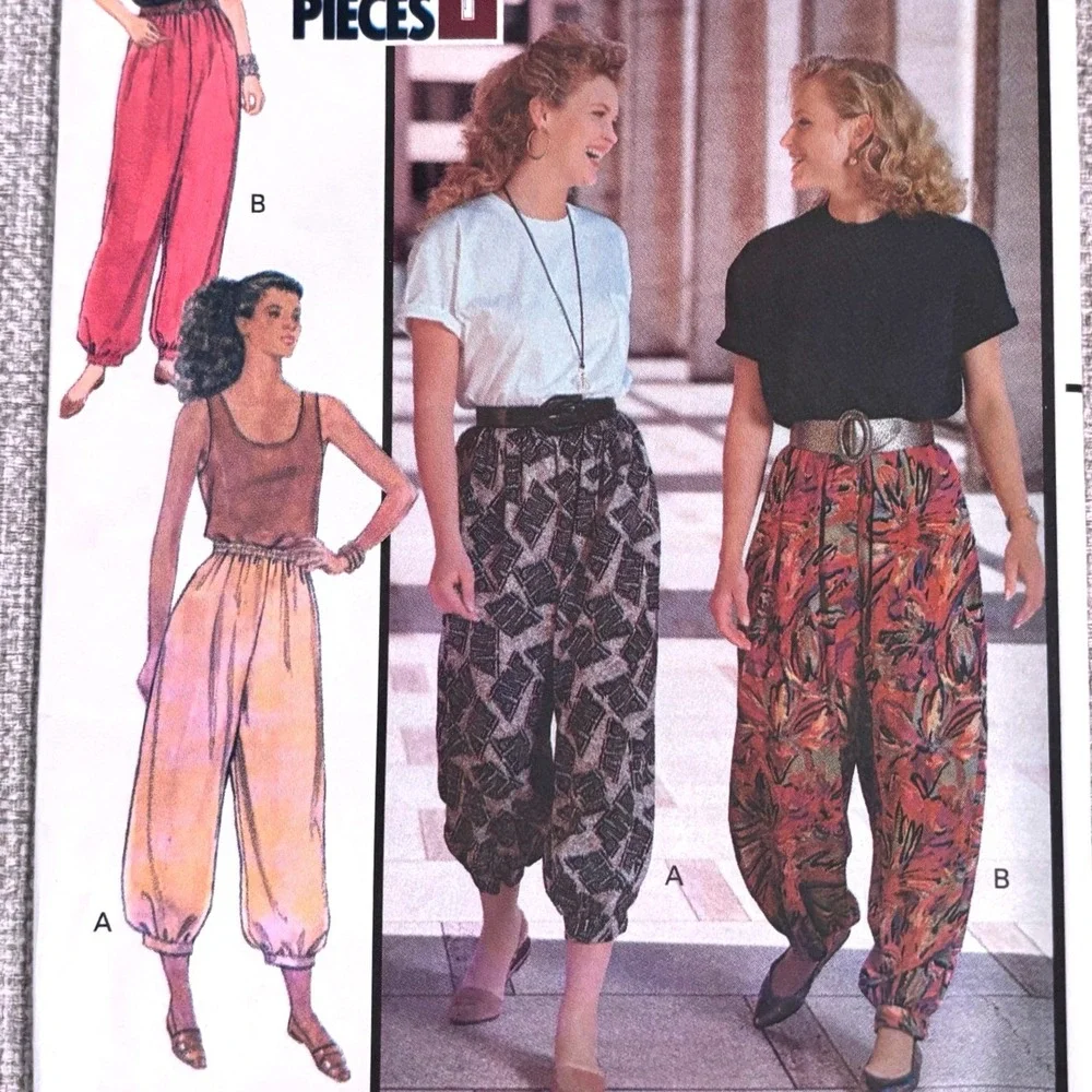 Butterick 5336 Vintage '91 Balloon Boho Harem Hammer Pants Sz L-XL Y2K Festival