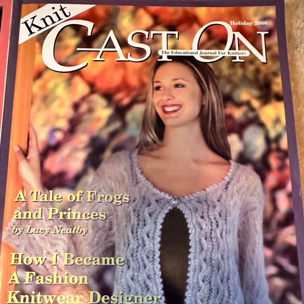 Cast On knitting and crochet magazines 2000 lot of 4