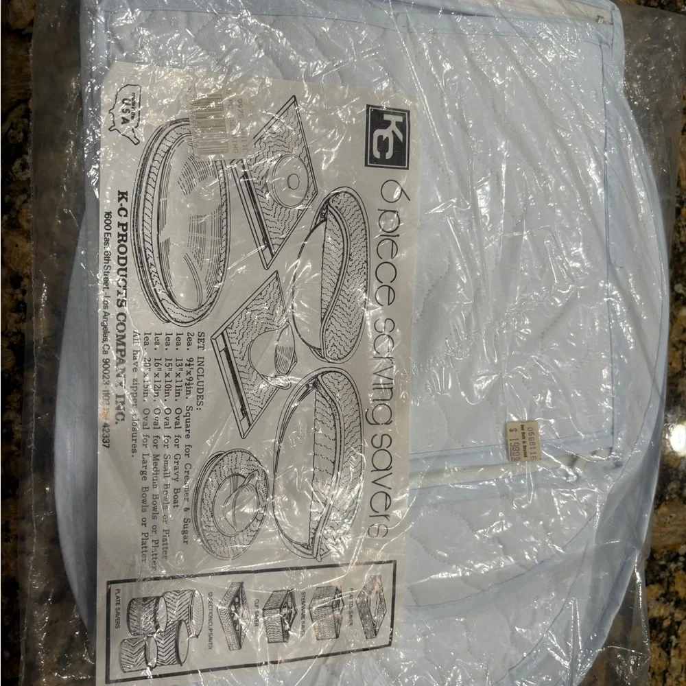 New 6pc White quilted Serving Savers