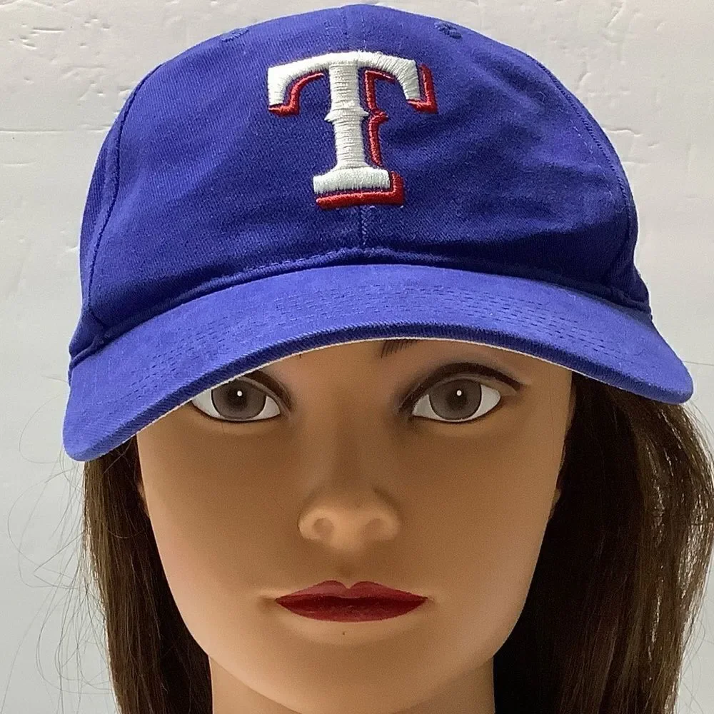 47 Brand Texas Ranger Kids Blue/White Baseball Cap Hook & Loop