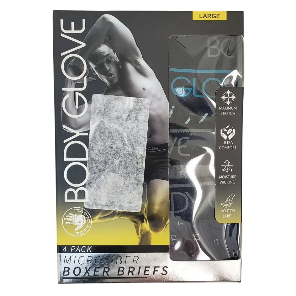 Body Glove Men's Microfiber Boxer Briefs 4 Pairs NWT