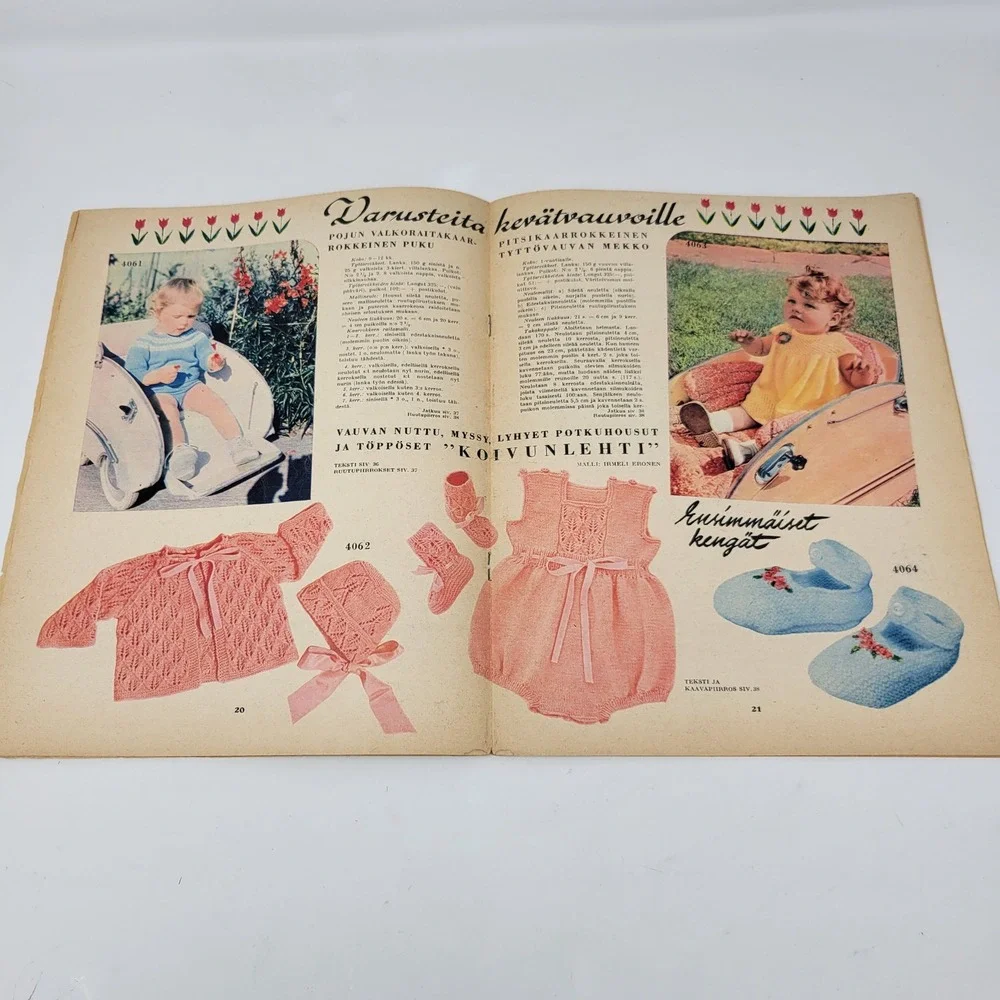 1955 Virkkaus ja neuletyöt Finnish Knitting Crochet Fashion‎ Magazine Oy Neovius