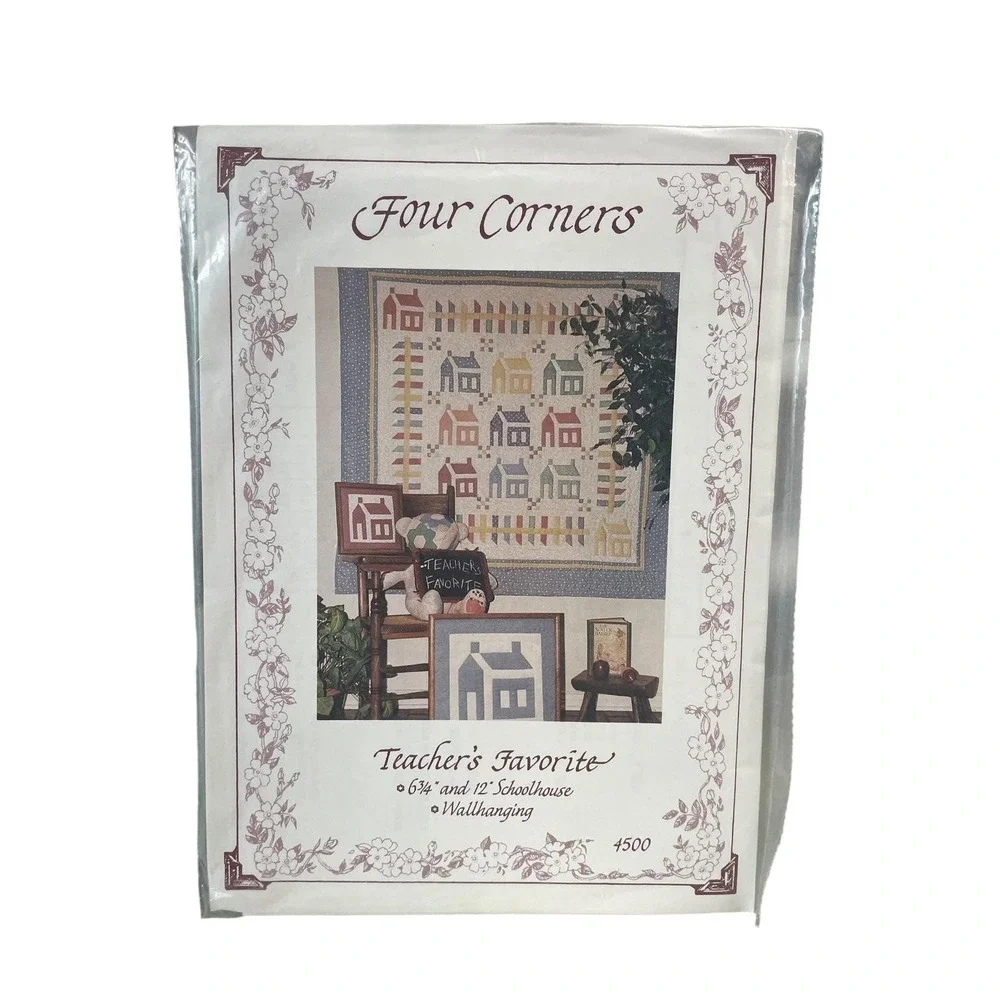 Four Corners 4500 Teacher's Favorite Schoolhouse Quilt‎ Wallhanging Vintage
