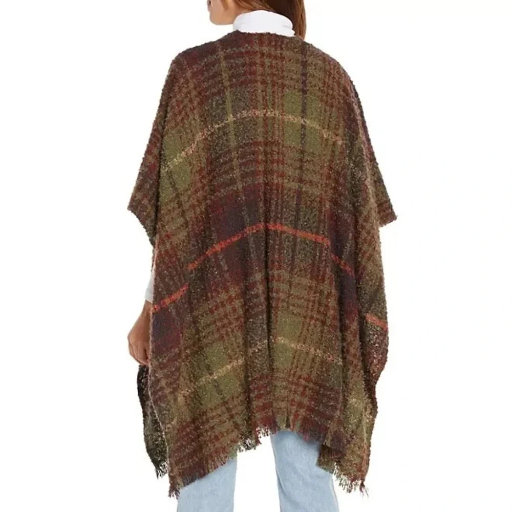 Woolrich Womens Plaid Wrap Shawl Blanket Scarf Multicolor One Size