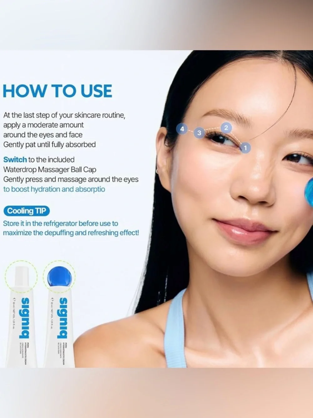 Korean Skincare Signiq PDRN & Caffeine Hydrating Eye Cream