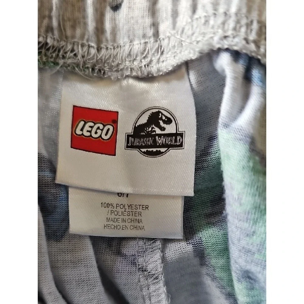 LEGO Jurassic World Boys T-Rex Pajama Set Short Sleeve Pants Size 6/7