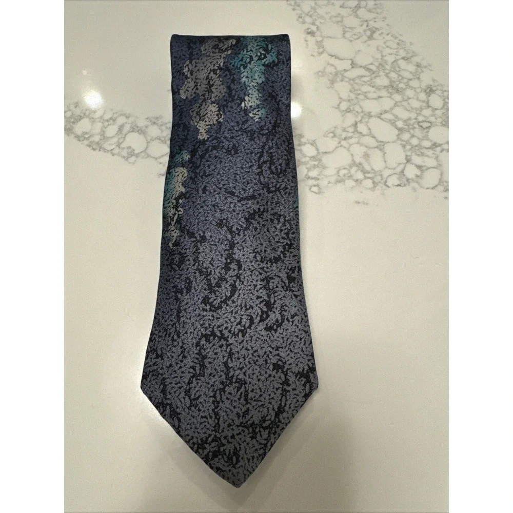 Christian St John Snow Man Navy Tie Design, Italian‎ Silk, Handmade, USA