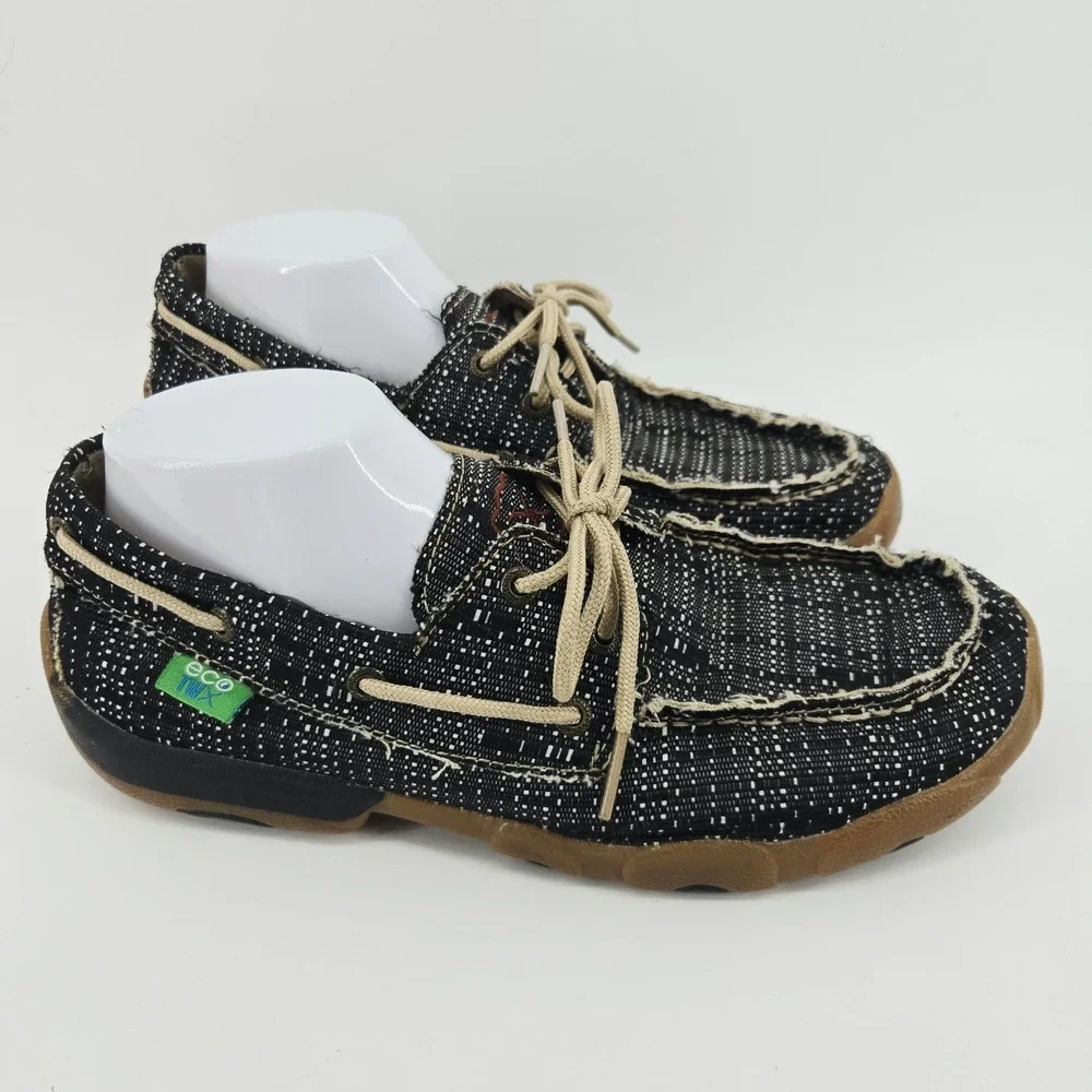 Twisted X Driving Moc Eco Slip On Loafer Mens Boat Black Shoes 8.5‎ No Insoles